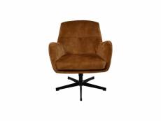 Cleveland - fauteuil pivotant - velours/métal - doré/noir - 75x73x88 cm