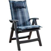 Coussin Donau Coussin de fauteuil chaise de jardin à dossier haut en polyester 50x120x6 cm - Bleu