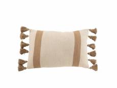 Coussin plage rayure rectangle cotton taupe