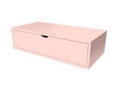 Cube de rangement bois 100x50 cm + tiroir rose pastel