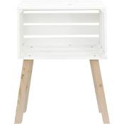 Decowood - Table de chevet Box horizontale blanche