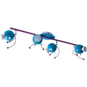 Eglo - Plafonniers led pour enfants lampe de salle de jeux turquoise violet spots tête de scarabée réglable 95944