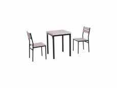 Ensemble meuble gracia table + 2 chaises noir
