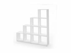 Étagère escalier blanche 10 cases 142,5 x 140 x 29 cm (lxhxp)