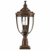 Etc-shop - Lampadaire extérieur lampadaire lanterne bronze verre pressé lampe de jardin 3 flammes