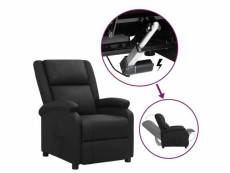 Fauteuil releveur inclinable | fauteuil de relaxation noir cuir véritable meuble pro frco49296