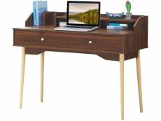 Giantex bureau moderne avec tiroiret étagère, 120 x 50 x 93 cm, table d'écriture avec dispositif anti-basculement, café