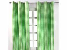 Homescapes rideaux oeillets à grands carreaux vichy vert, lot de 2, 117 x 137 cm KT1411A