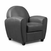 Inside75 - Fauteuil CLUB BUFALLO gris anthracite -