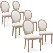 Intensedeco - Lot de 6 chaises médaillon Louis xvi