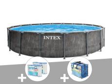 Kit piscine tubulaire Intex Baltik ronde 5,49 x 1,22 m + Bâche à bulles + 6 cartouches de filtration