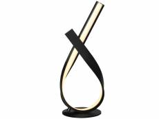Lampe à poser design contemporain - lampe de table design spirale - dim. 21l x 15l x 43h cm - alu. Noir led blanc chaud