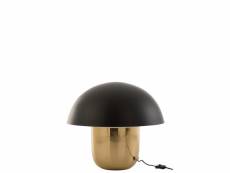 Lampe champignon metal noir-or large - l 50 x l 50 x h 47 cm