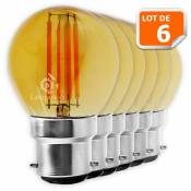 Lampesecoenergie - Lot de 6 Ampoules Led Filament forme G45 4 Watt Culot B22