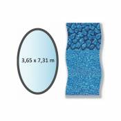 Liner boulder forme ovale 3.65x7.31m pour piscine hors sol Swimline li1224sbo - bleu
