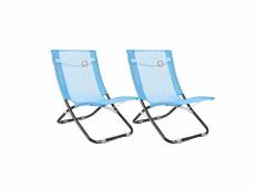 Lot de 2 chaises de plage pliables - o'beach - dimensions : 58 x 47 x 61 cm