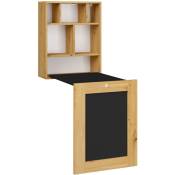Meuble étagère bureau pliant chêne noir mat 90 x 60 x 145 cm inclinable