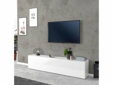 Meuble tv de salon 180cm 1 porte 2 compartiments blanc brillant joy low AHD Amazing Home Design