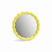 Miroir Zigzag / à poser ou supendre - Ø 17.5 cm - & klevering jaune en plastique