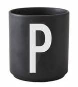 Mug A-Z / Porcelaine - Lettre P - Design Letters noir en céramique