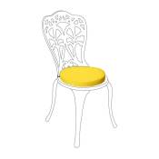 Outdoor Round Chair Cushion, Water Resistant Bistro Chair Seat Pad for Garden Patio Furniture, Lightweight Round Cushions With Secure Ties - Jaune