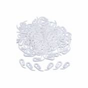 Outus - 100 Crochets de Rideaux en Plastique Blanc 2,8 par 1,2 cm pour Rideau de Fenêtre, Rideau de Porte et Rideau de Douche