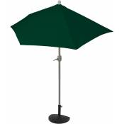Parasol semi-circulaire Parla, demi-parasol balcon, uv 50+ polyester/alu 3kg 270cm vert avec support - green