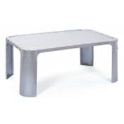 Pegane - Table basse coloris argent en métal, 110