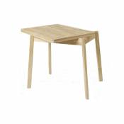 Petite table extensible en bois de chêne massif blanchi