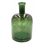 Rideaudiscount - Vase Verre Recyclé 24 x 14 cm Forme Arrondie Transparent Kaki - Vert