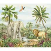 Rideaux les animaux de la jungle en couleurs - 2 pièces
