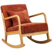 Rocking Chair Chaise a Bascule Scandinave Tissu Hevea - Terracotta