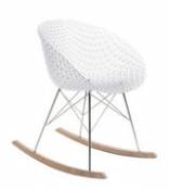 Rocking chair Smatrik / Patins bois - Kartell transparent