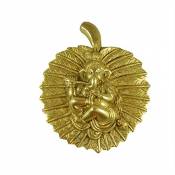 Royal Brass Lord Ganesha on Leaf Wall hanging