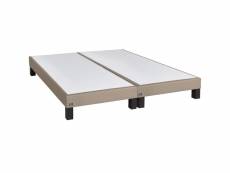 Sommier tapissier + pieds primo - 2x80x200 - taupe