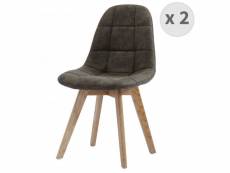 Stella oak - chaise scandinave marron clair pieds chêne (x2)