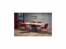 Table à manger design extensible 160-220 x 90 x 75 cm - chêne/noir 3149