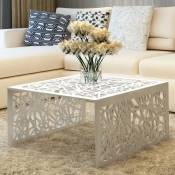 Table basse argentée Design géométrique Aluminium