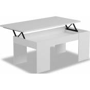 Table basse Diana - 102 x 50 x 43 cm - Blanc - Blanc.