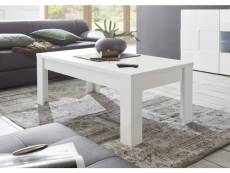 Table basse rectangulaire coloris blanc mat en bois mdf - longueur 122 x hauteur 45 x profondeur 65 cm