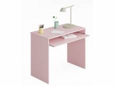 Table bureau pour ordinateur coloris rose - dim : 79