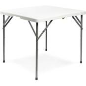 Table Pliante de Jardin carrée, Traiteur Pliante Table 86x86x74cm, Table Pliante Transportable, Charge Maximale: 100 kg, Blanc - Blanc