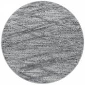 Tapis bohème rond à relief gris 80x80cm