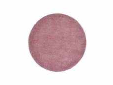 Tapis shaggy - tufté à la main - en polyester - rose