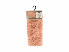 Tendance - tapis de salle de bain rose poudré en microfibre chenille 50 x 80 cm