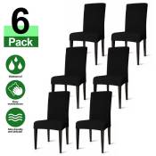 Tolletour - 6X Chair Covers Universal Chair Cover Waterproof Swing Chairs Chair Cover Party Black