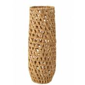 Vase décoratif en bois de jacinthe naturel 20x20x65.5 cm - Naturel
