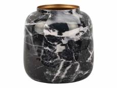 Vase effet marbre marble sphere 13.5 x 12.5 cm noir