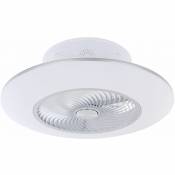 Ventilateur de plafond avec lumière et télécommande plafonnier ventilateur plafonnier éclairage lampe lumière du jour, dimmable cct, métal, blanc