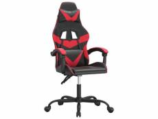 Vidaxl chaise de jeu pivotante noir et rouge similicuir